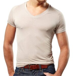 Mr Davis The Traditional Bamboo Cut V-Neck T-shirt Tone Size XL NWT Sealed Bag